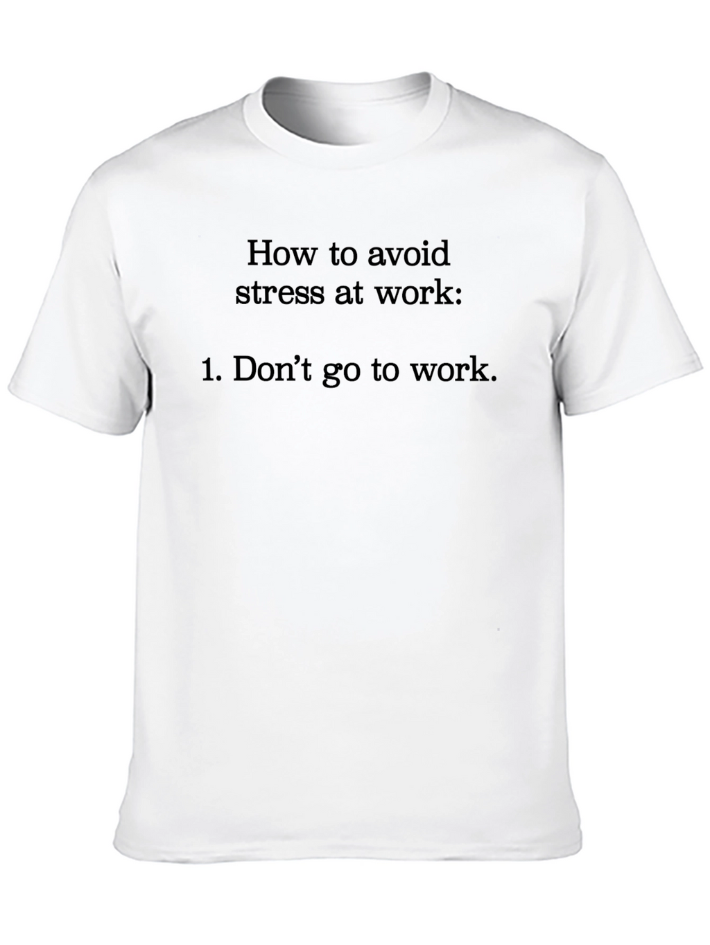 Funny Avoid Stress Black Graphic Tee