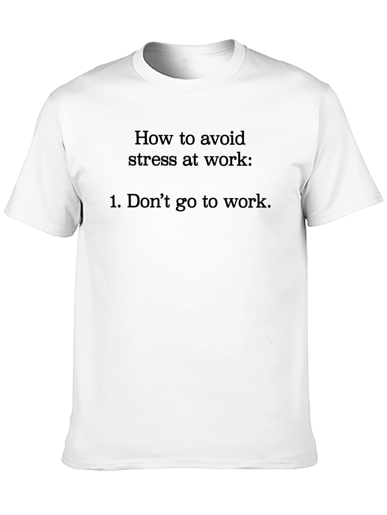 Funny Avoid Stress Black Graphic Tee
