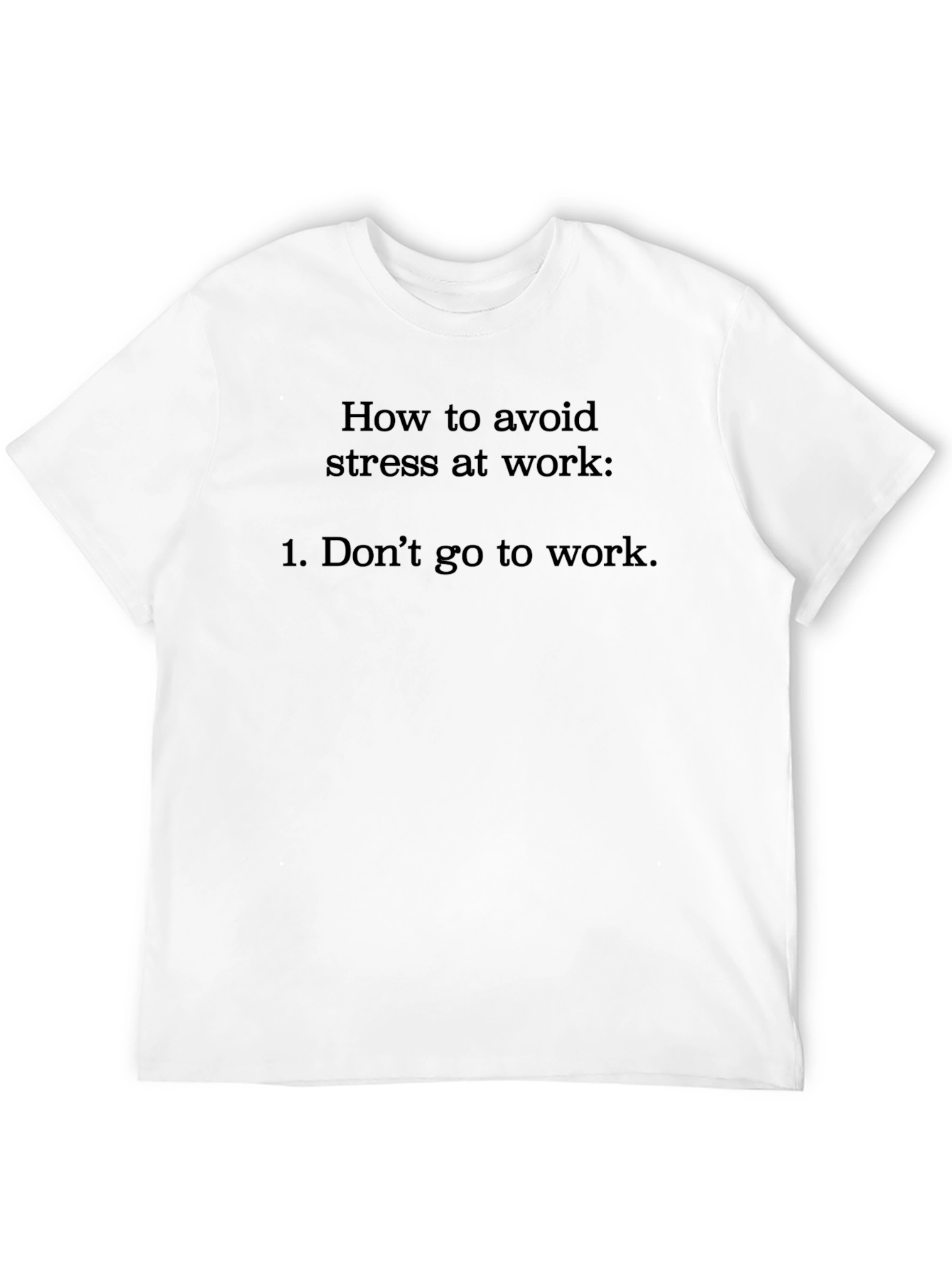 Funny Avoid Stress Black Graphic Tee