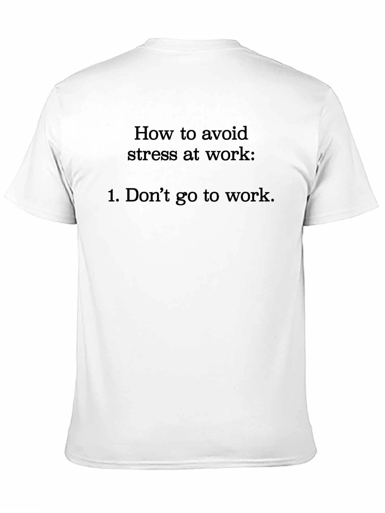 Funny Avoid Stress Black Graphic Tee