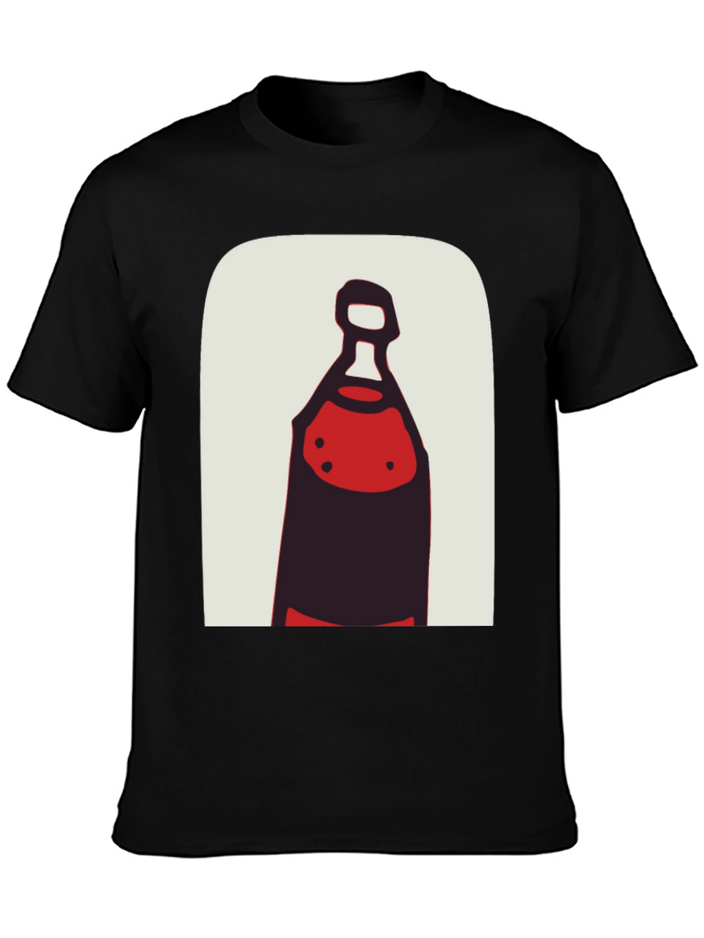 Abstract Bottle Graphic Tee - Stylish Black T-Shirt