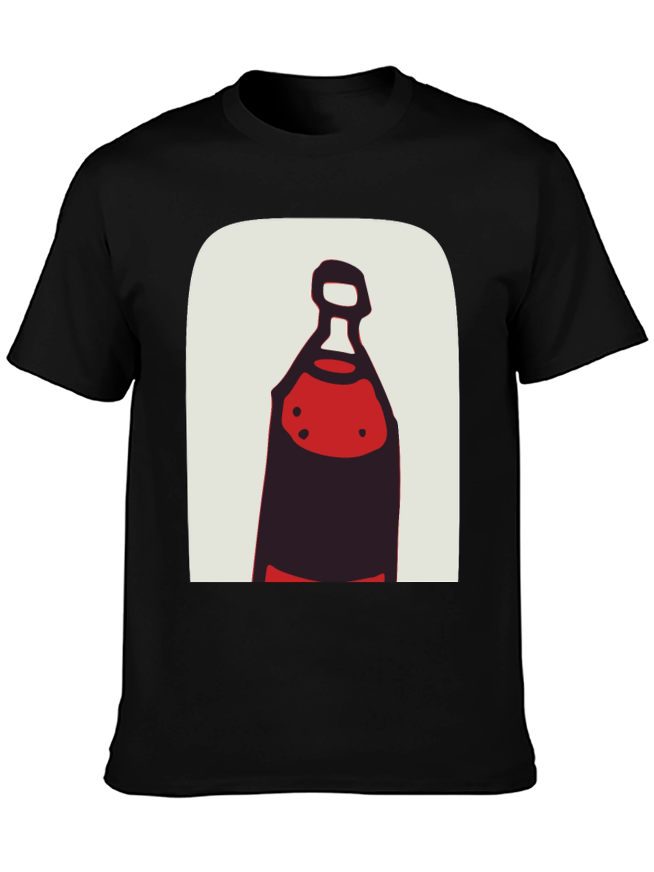 Abstract Bottle Graphic Tee - Stylish Black T-Shirt