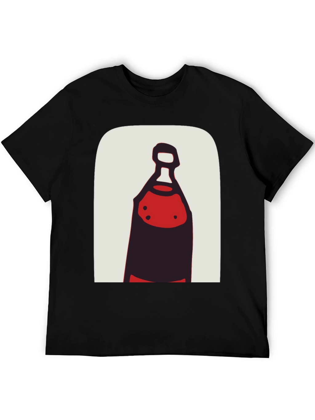Abstract Bottle Graphic Tee - Stylish Black T-Shirt