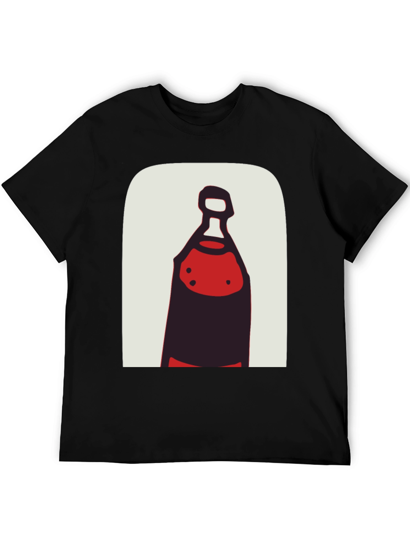 Abstract Bottle Graphic Tee - Stylish Black T-Shirt