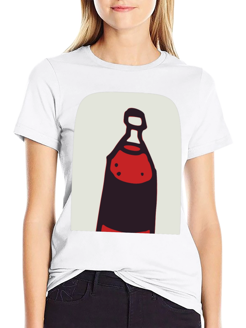 Abstract Bottle Graphic Tee - Stylish Black T-Shirt