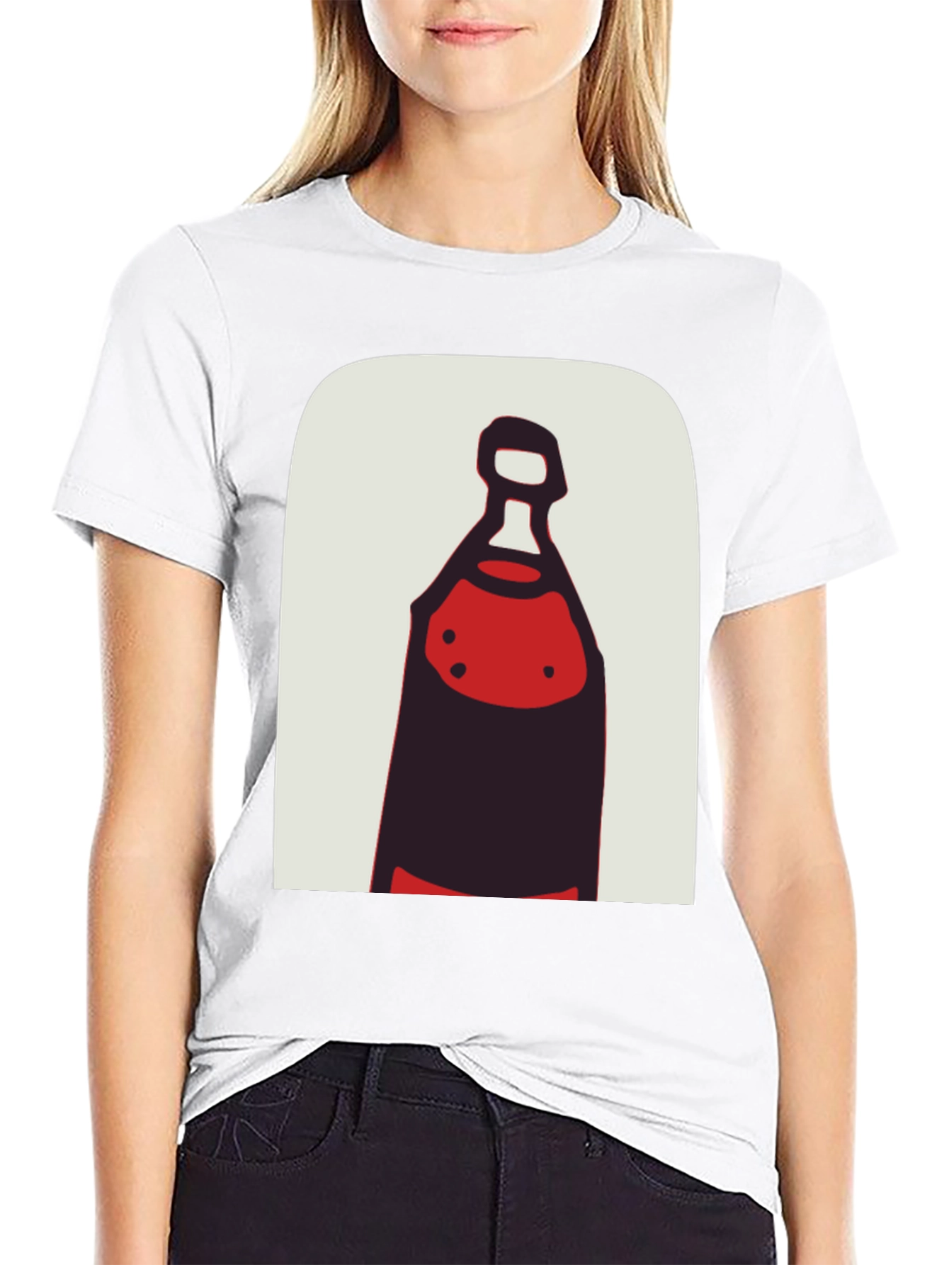 Abstract Bottle Graphic Tee - Stylish Black T-Shirt