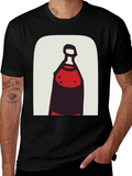 Abstract Bottle Graphic Tee - Stylish Black T-Shirt