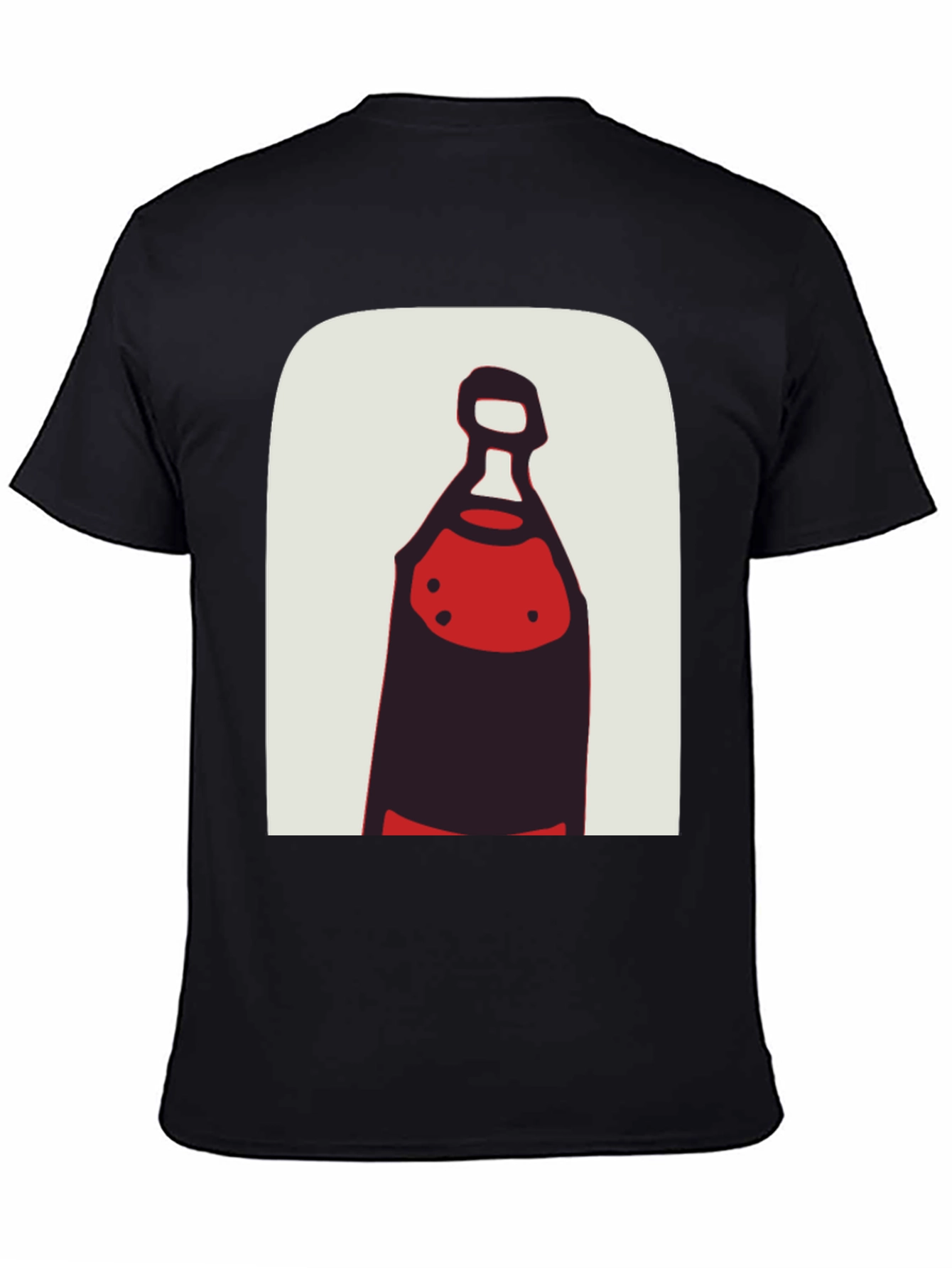 Abstract Bottle Graphic Tee - Stylish Black T-Shirt