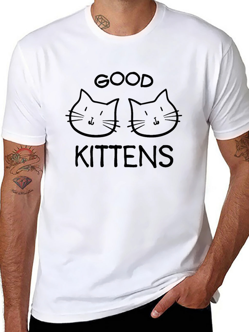 Good Kittens Black Graphic T-Shirt