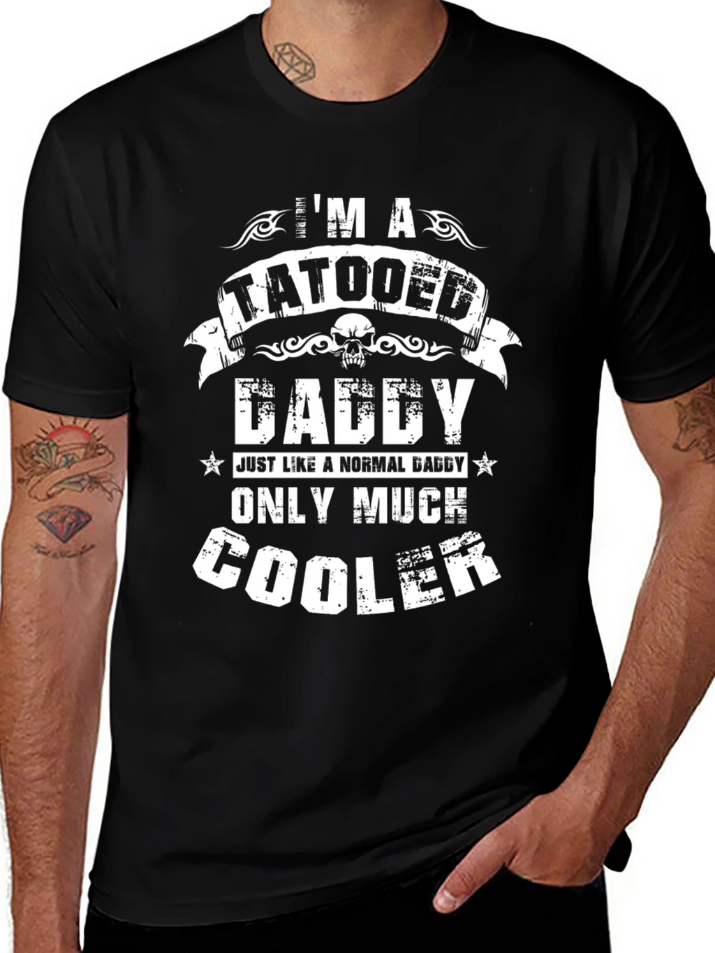 Tattooed Daddy Graphic Tee - Cool Dad Shirt