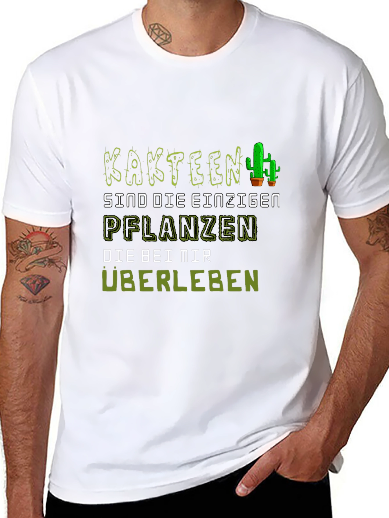 Cactus Humor Graphic Tee - Kaktus Pflanzen Überleben