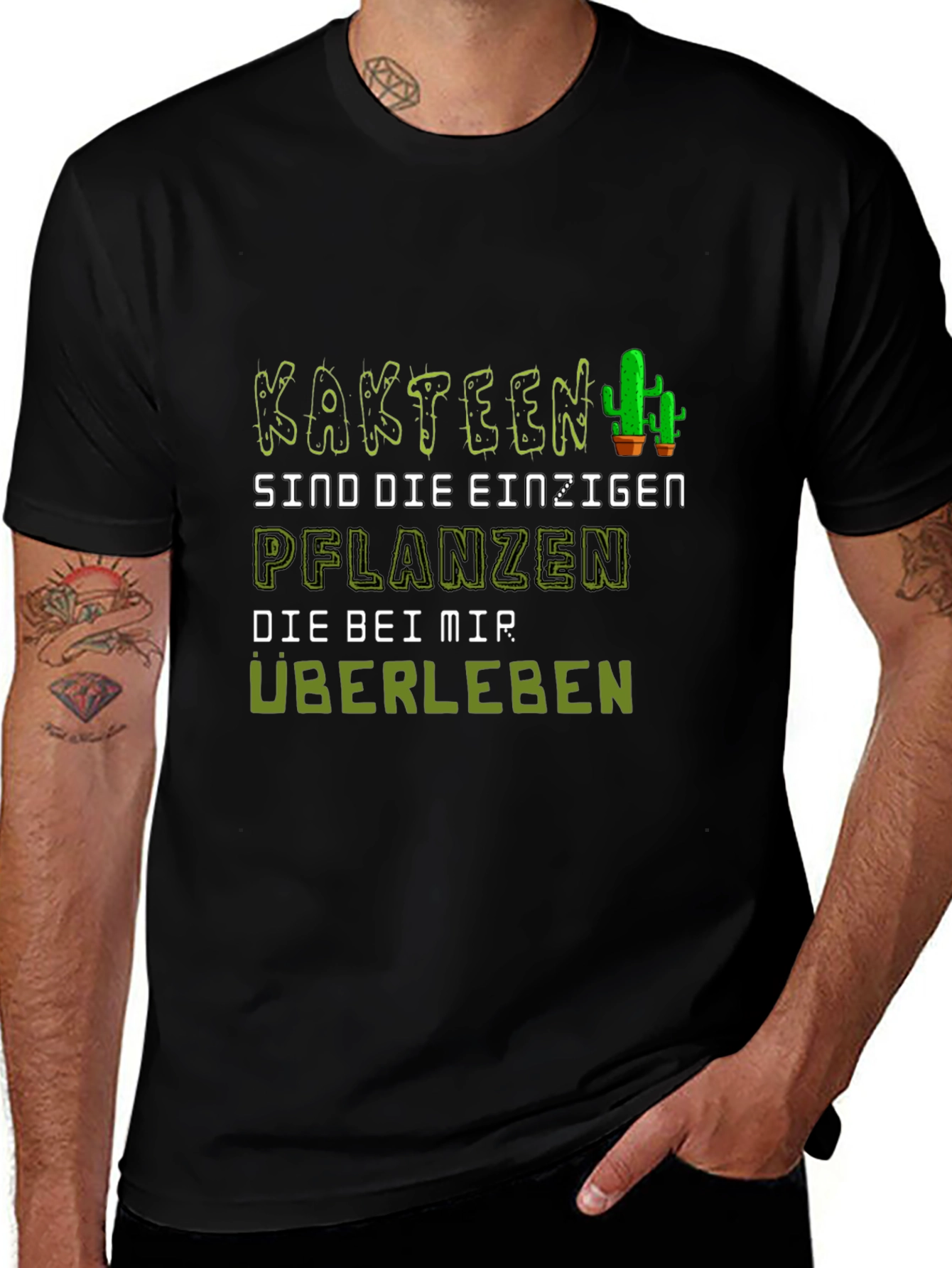 Cactus Humor Graphic Tee - Kaktus Pflanzen Überleben