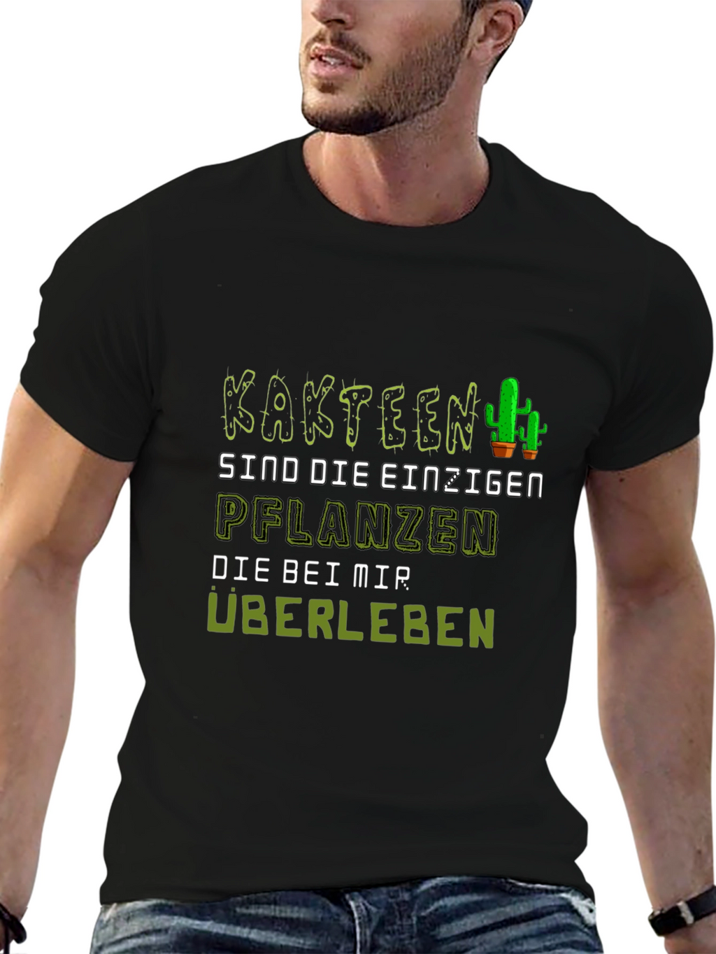 Cactus Humor Graphic Tee - Kaktus Pflanzen Überleben