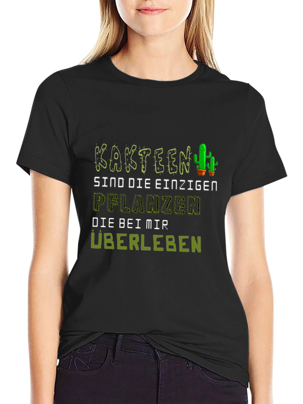 Cactus Humor Graphic Tee - Kaktus Pflanzen Überleben