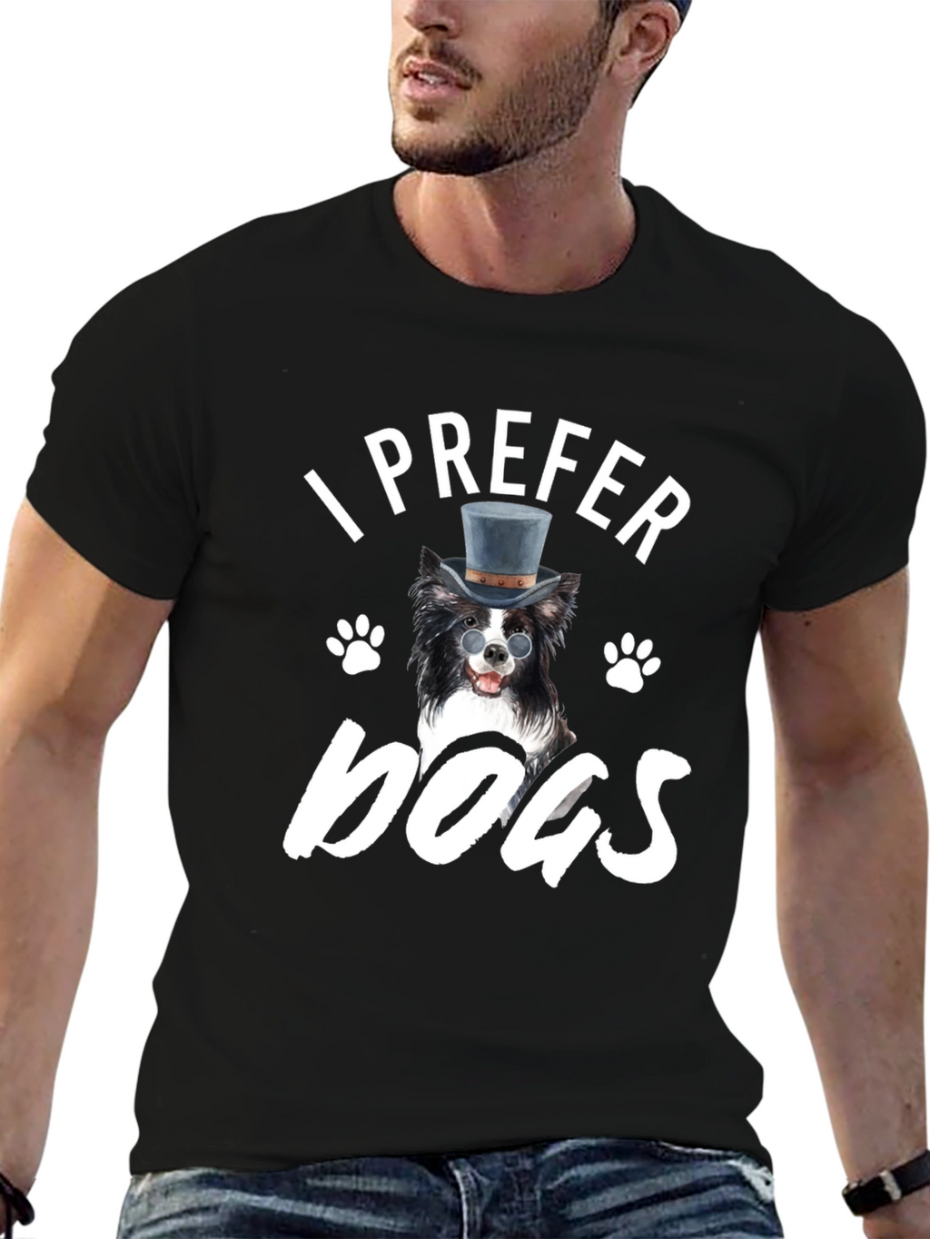 I Prefer Dogs T-Shirt - Novelty Graphic Tee