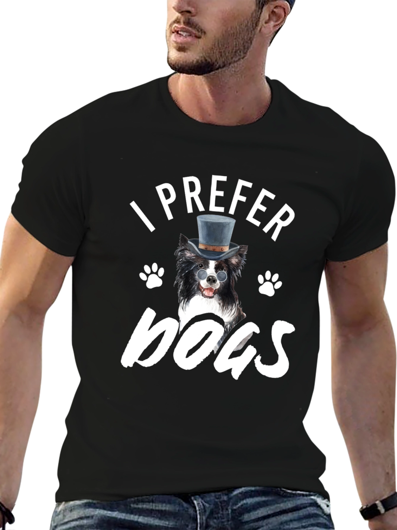 I Prefer Dogs T-Shirt - Novelty Graphic Tee