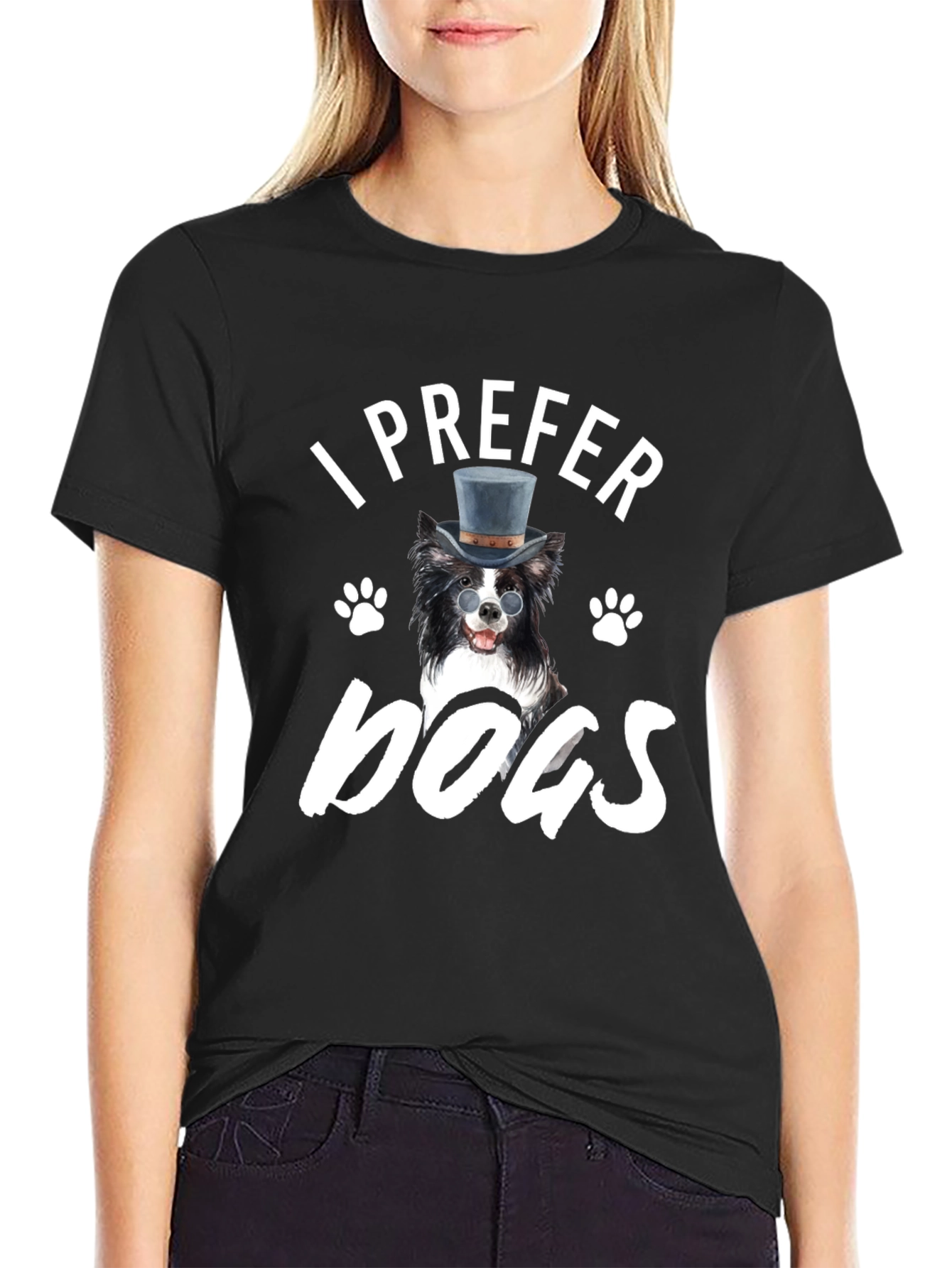 I Prefer Dogs T-Shirt - Novelty Graphic Tee
