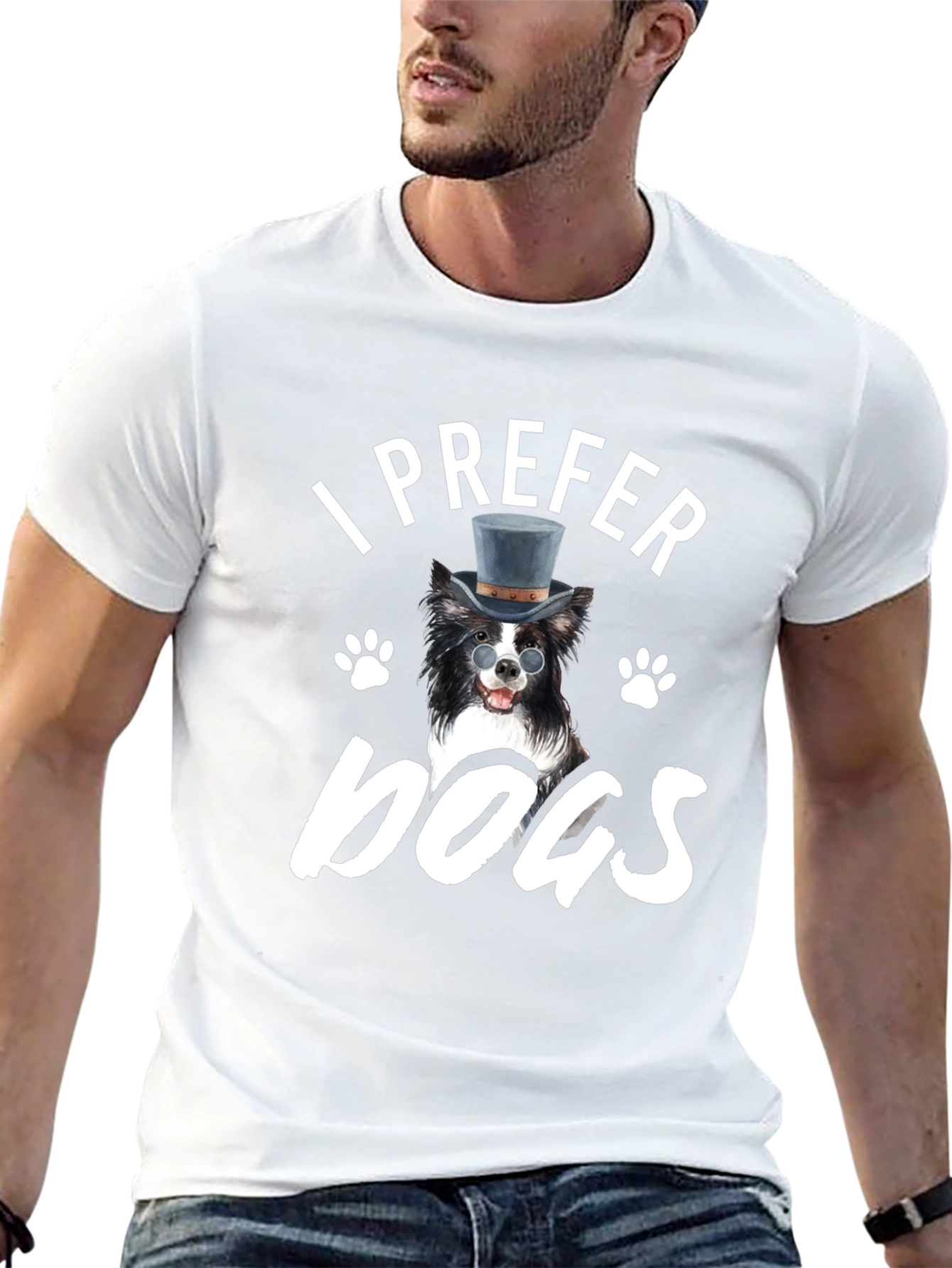 I Prefer Dogs T-Shirt - Novelty Graphic Tee