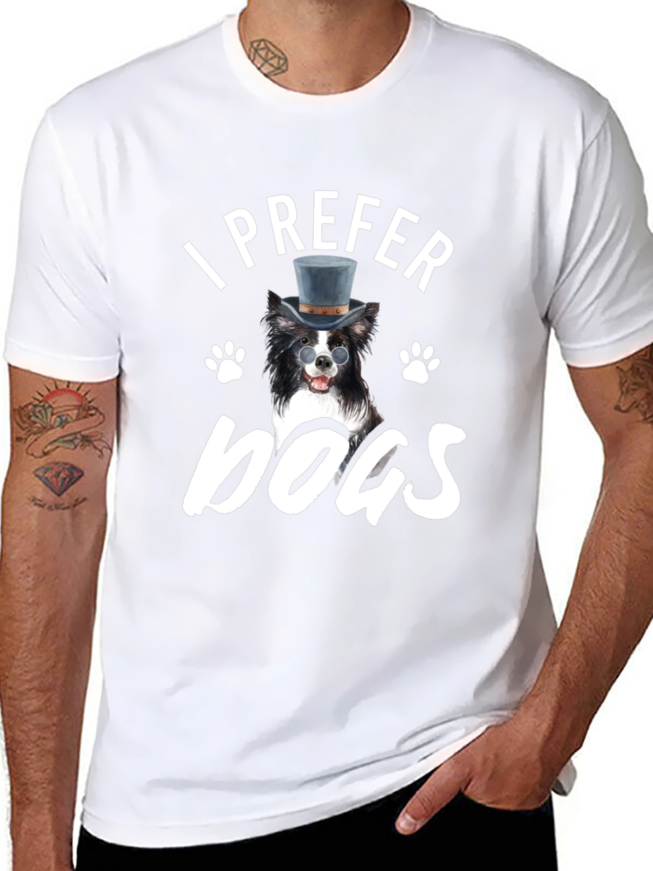 I Prefer Dogs T-Shirt - Novelty Graphic Tee