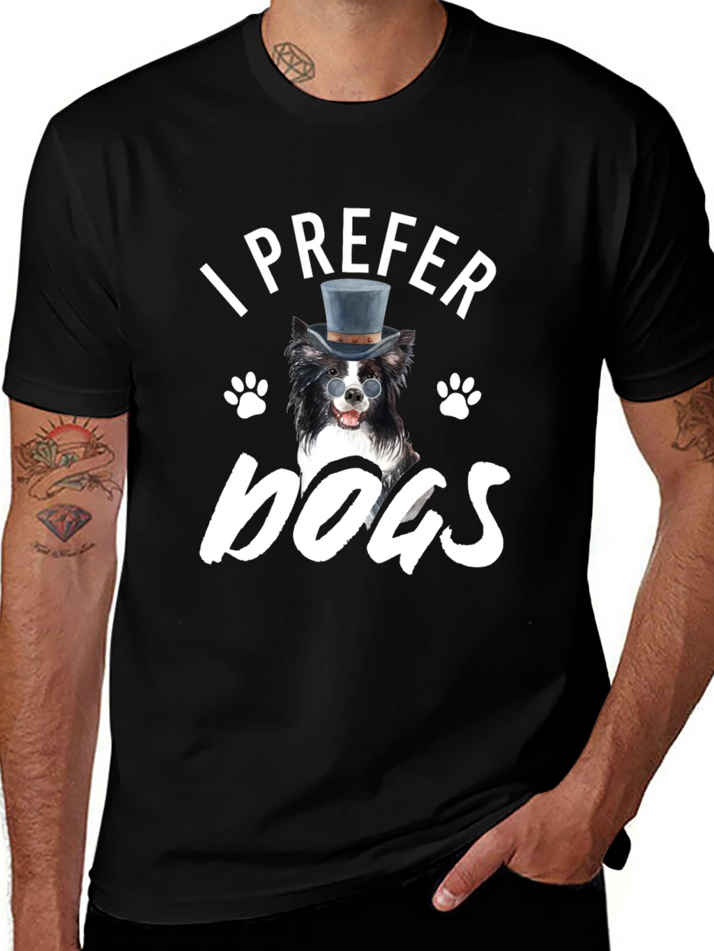 I Prefer Dogs T-Shirt - Novelty Graphic Tee