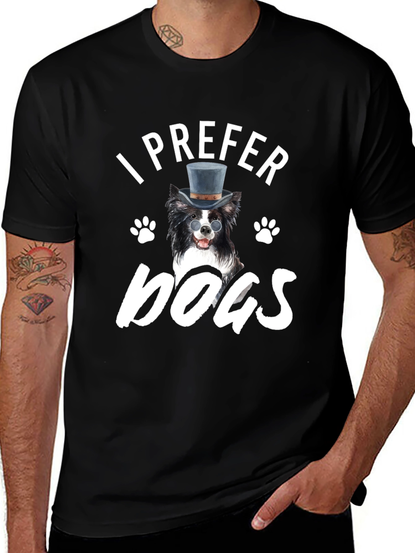 I Prefer Dogs T-Shirt - Novelty Graphic Tee