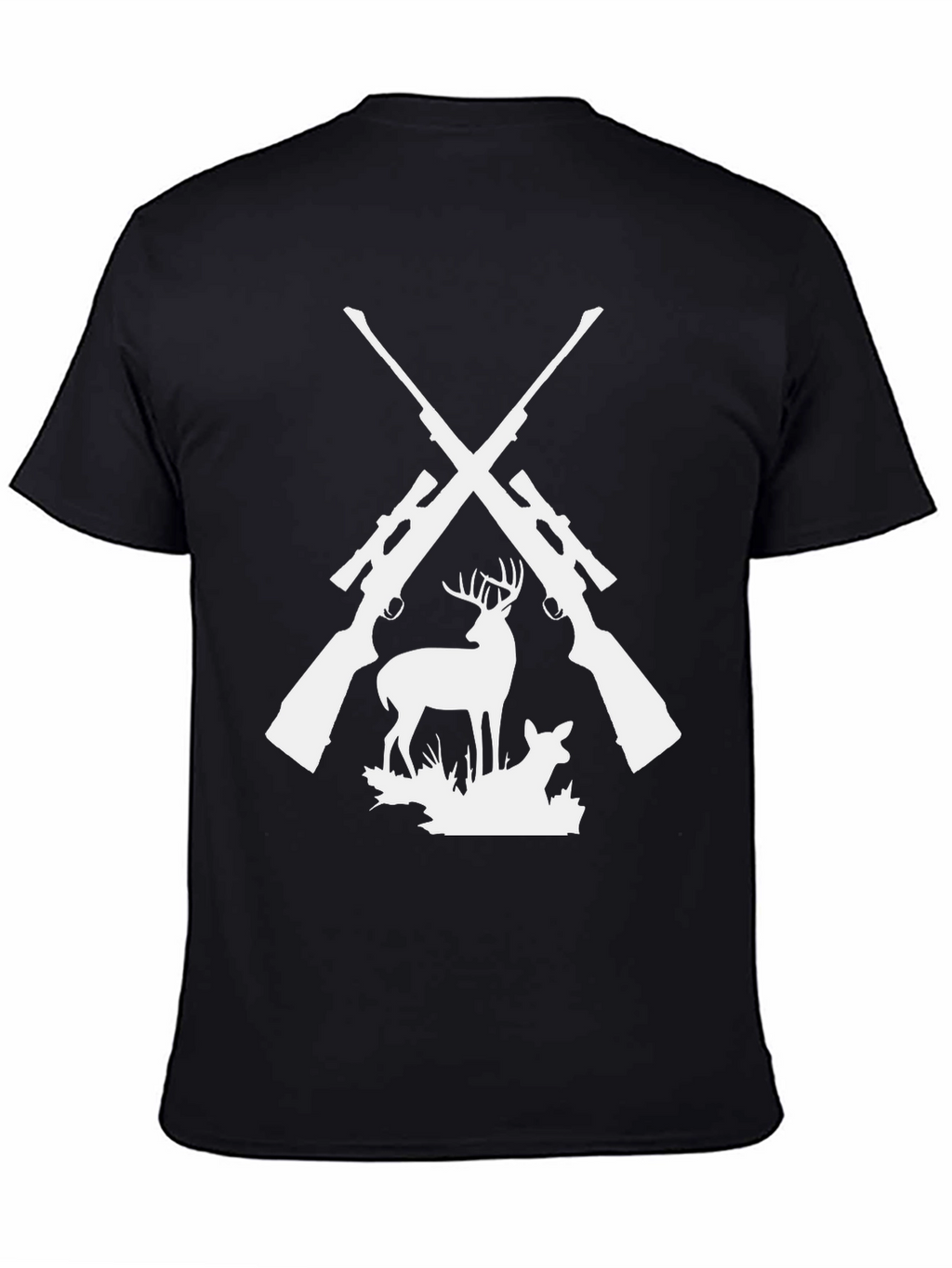 Hunting Graphic Tee - Deer & Rifles Design