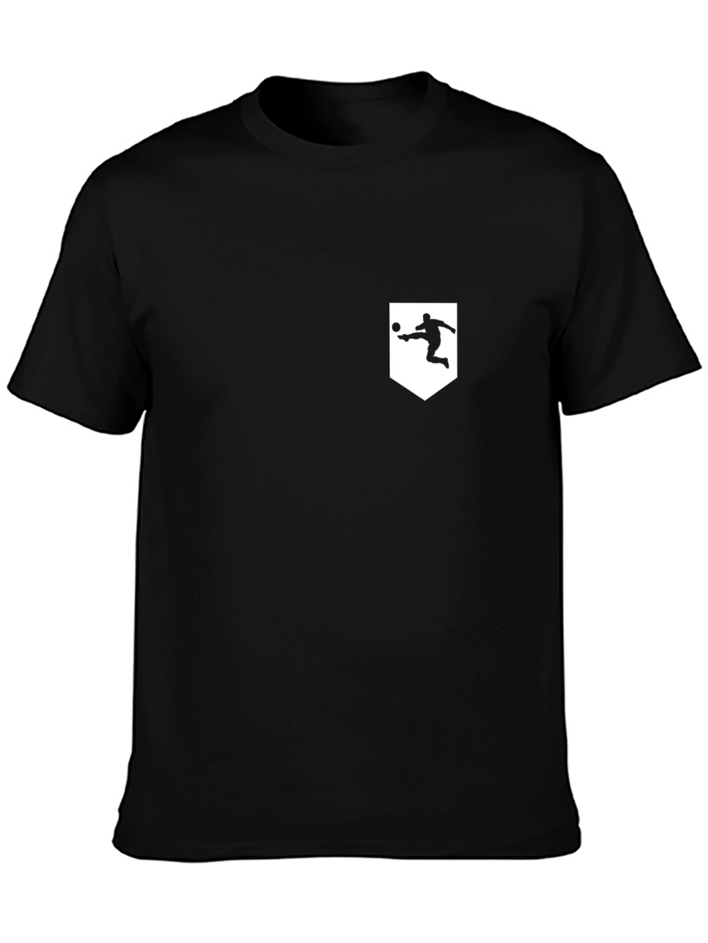 Mens Black Soccer Silhouette Graphic Tee