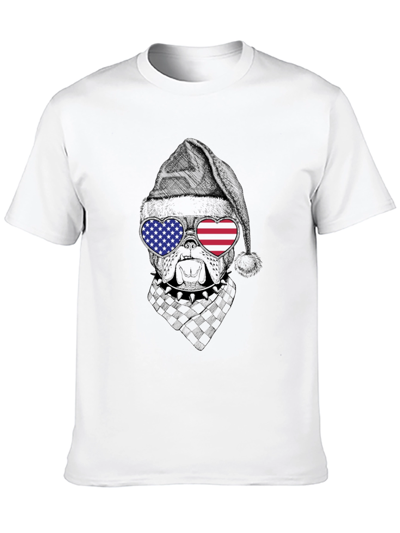 Patriotic Dog Santa T-Shirt