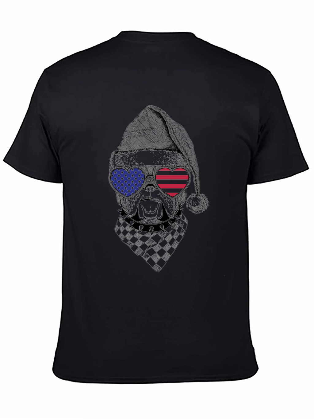 Patriotic Dog Santa T-Shirt