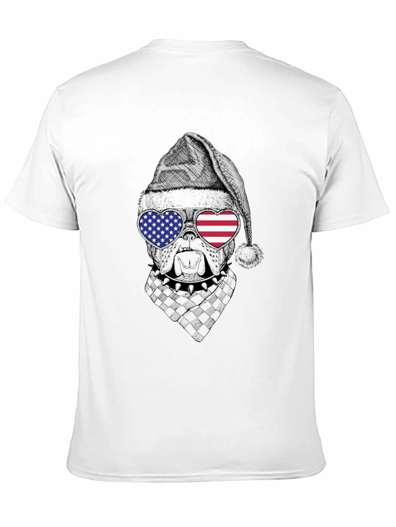 Patriotic Dog Santa T-Shirt