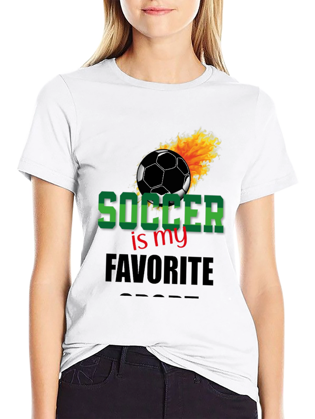 Soccer is My Favorite Sport Black T-Shirt