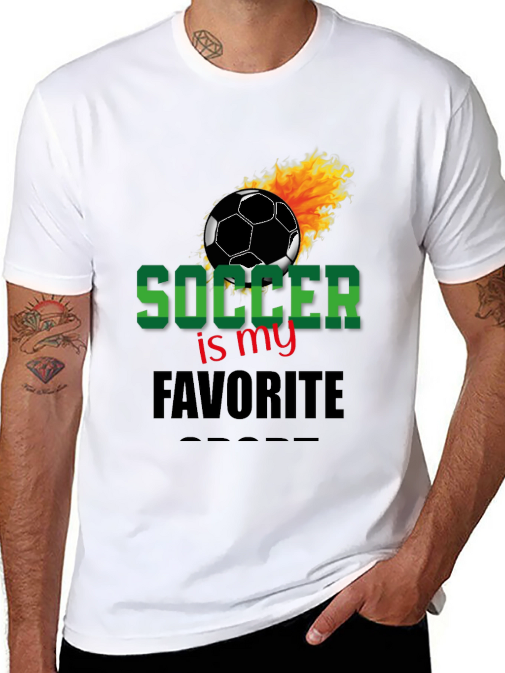 Soccer is My Favorite Sport Black T-Shirt