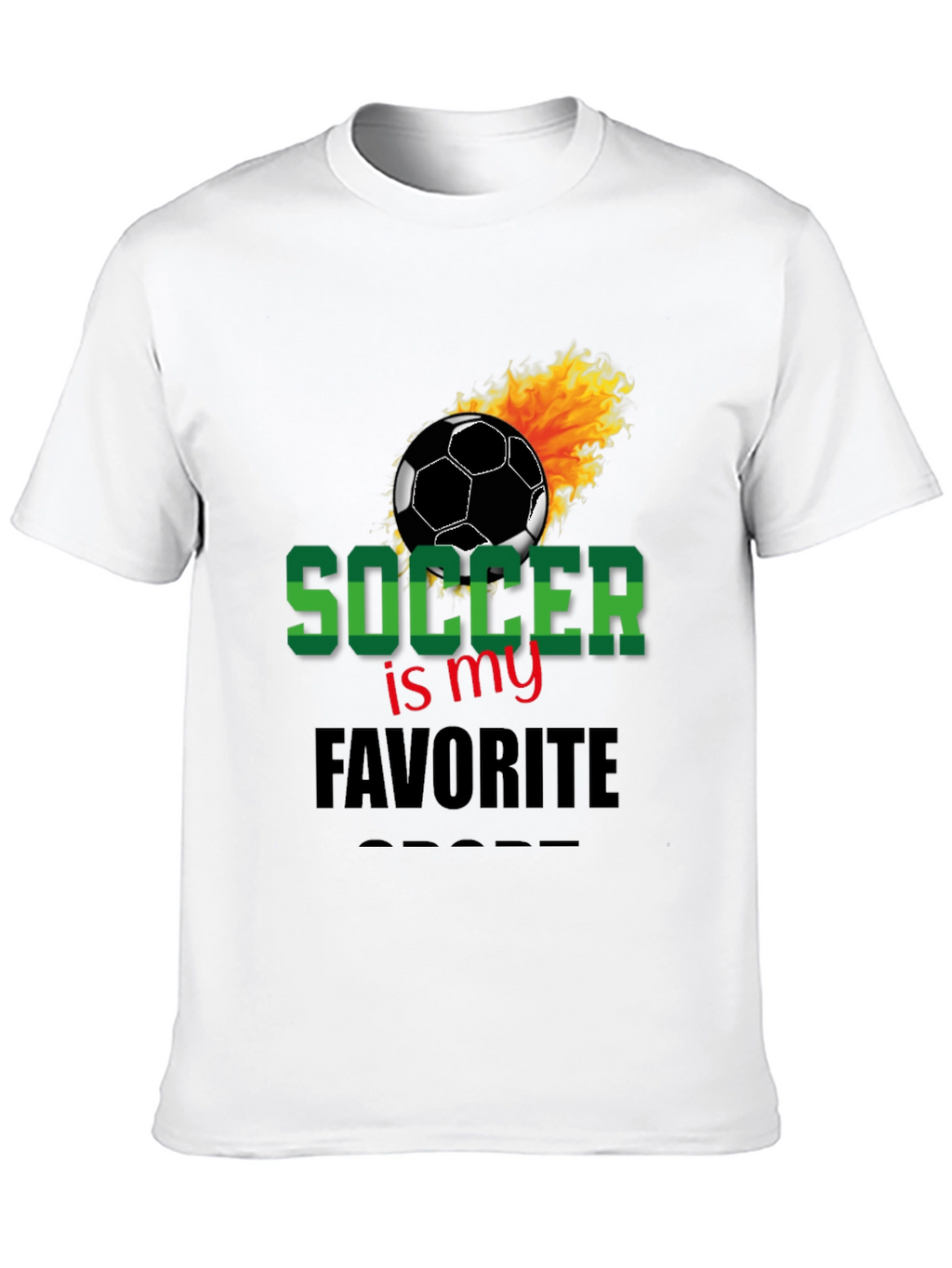 Soccer is My Favorite Sport Black T-Shirt