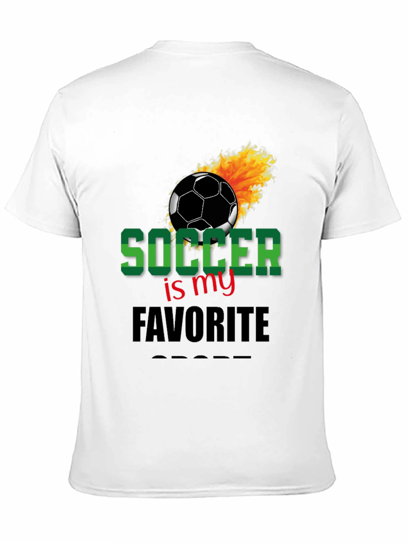 Soccer is My Favorite Sport Black T-Shirt