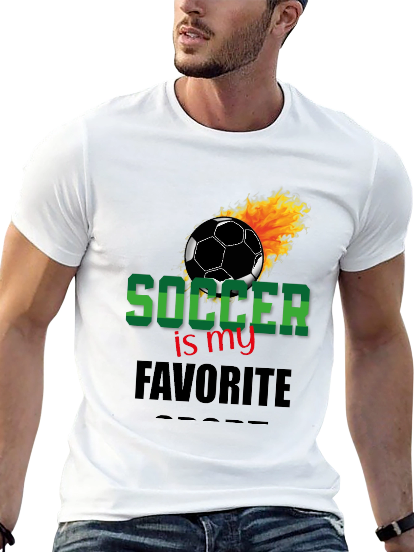 Soccer is My Favorite Sport Black T-Shirt