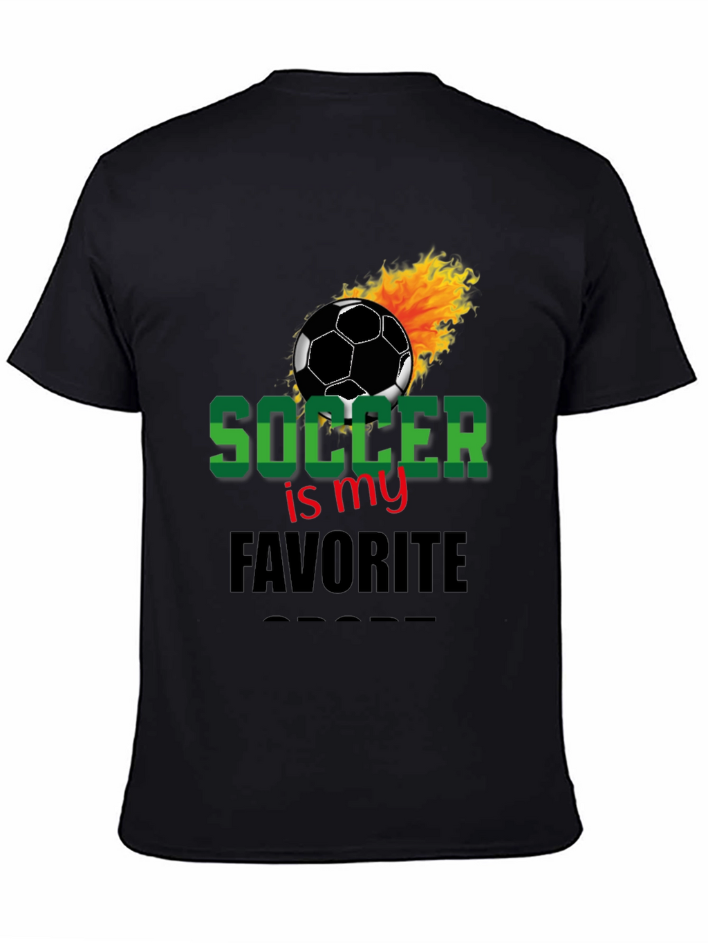 Soccer is My Favorite Sport Black T-Shirt