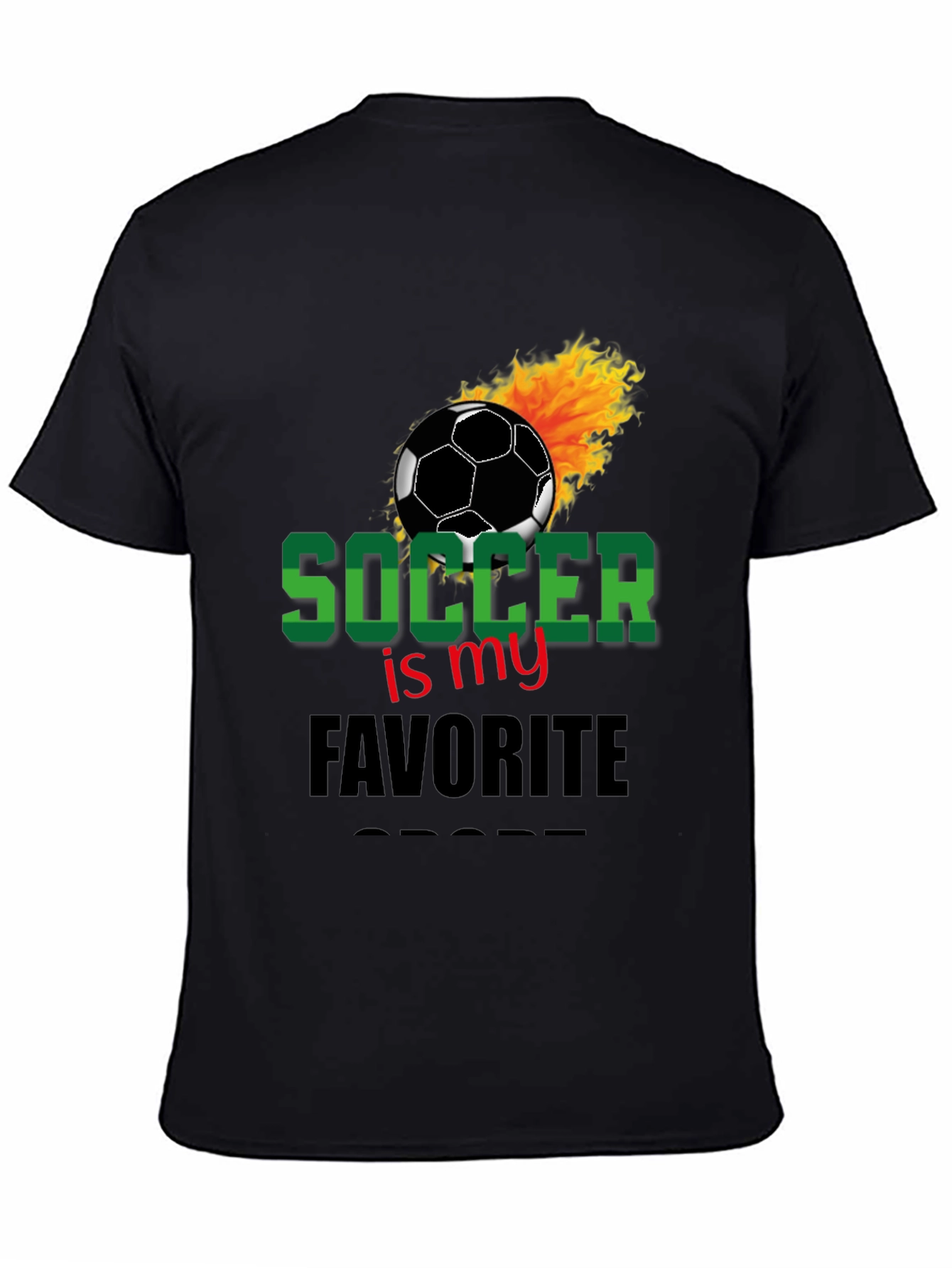 Soccer is My Favorite Sport Black T-Shirt