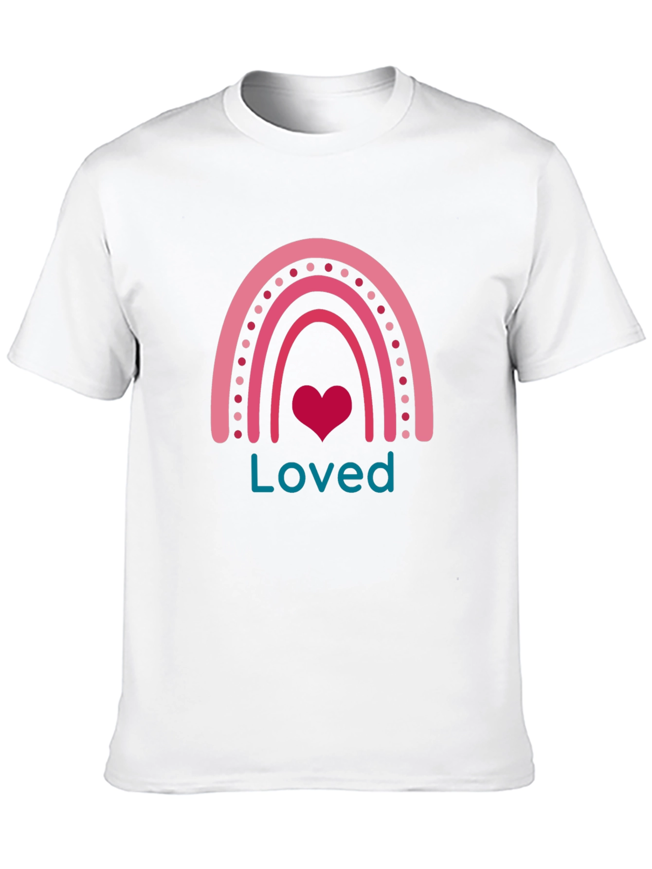 Loved Rainbow Heart Graphic T-Shirt