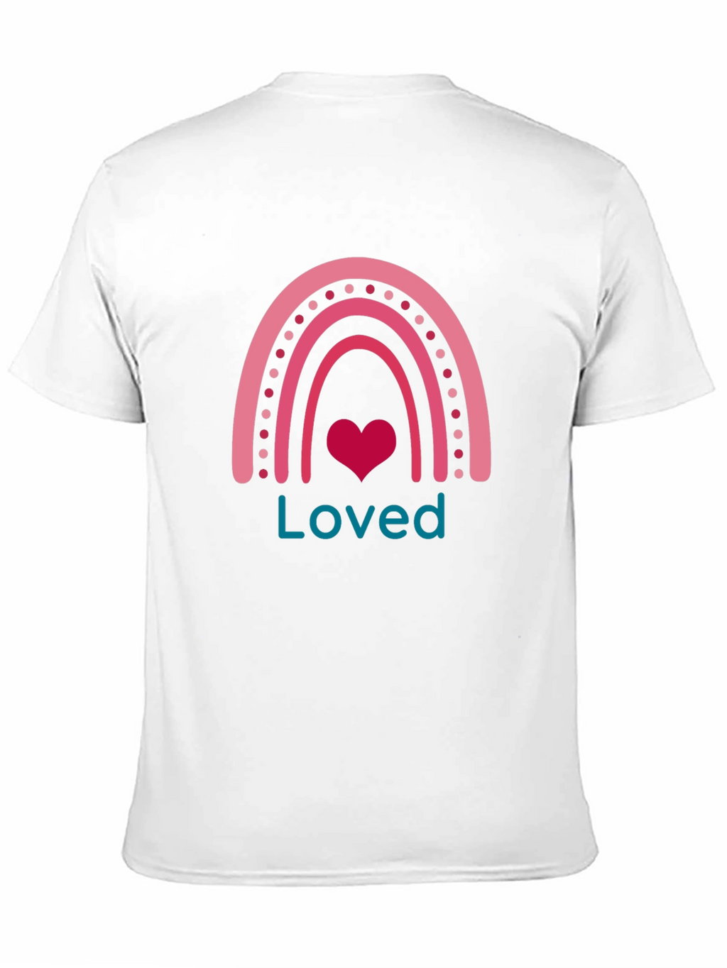 Loved Rainbow Heart Graphic T-Shirt