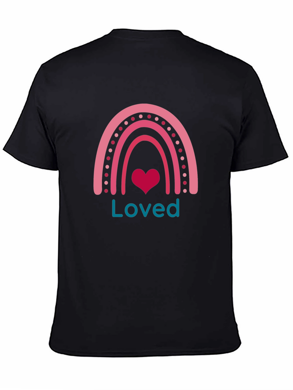 Loved Rainbow Heart Graphic T-Shirt