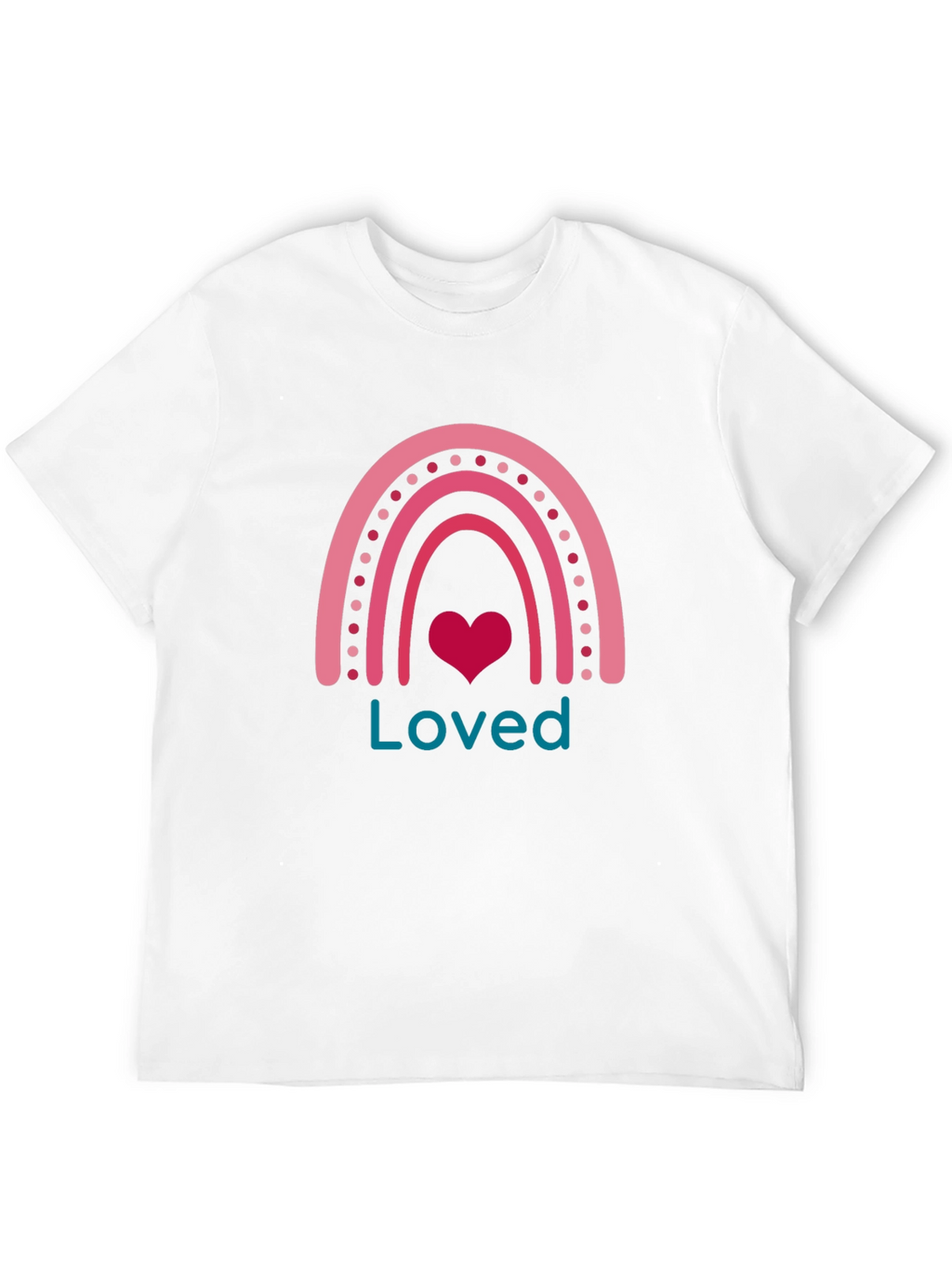 Loved Rainbow Heart Graphic T-Shirt