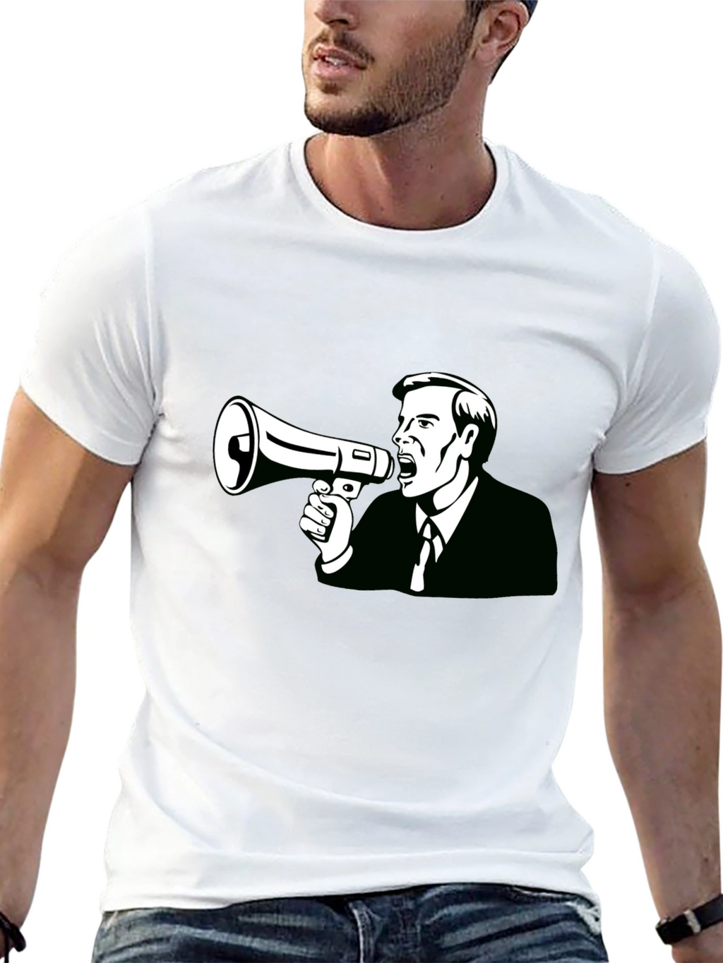 Megaphone Man Graphic Tee - Black