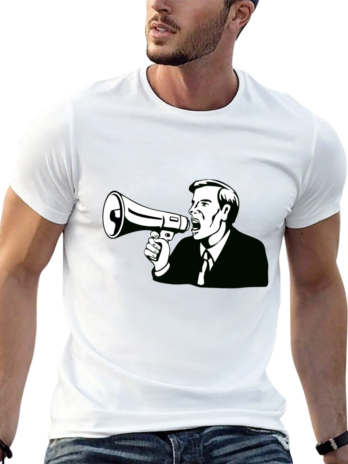 Megaphone Man Graphic Tee - Black