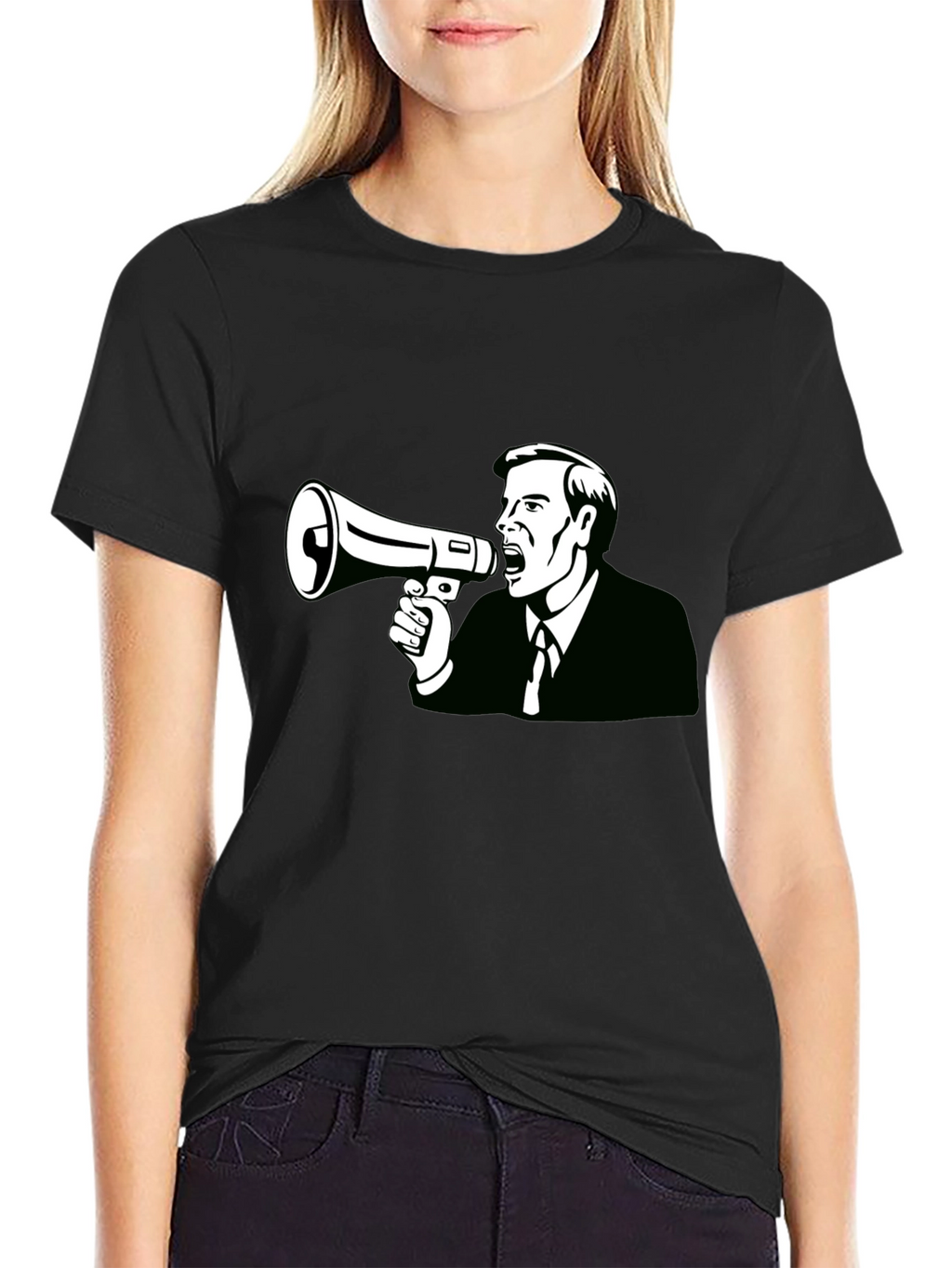 Megaphone Man Graphic Tee - Black