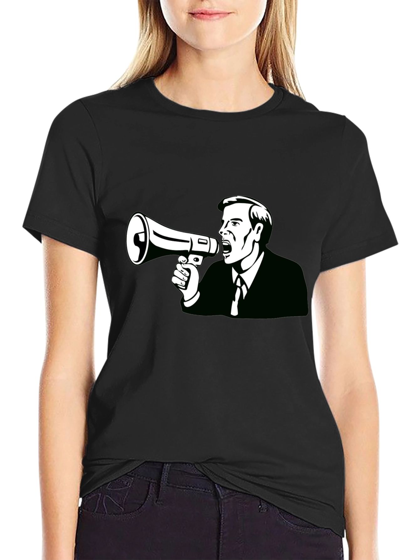 Megaphone Man Graphic Tee - Black
