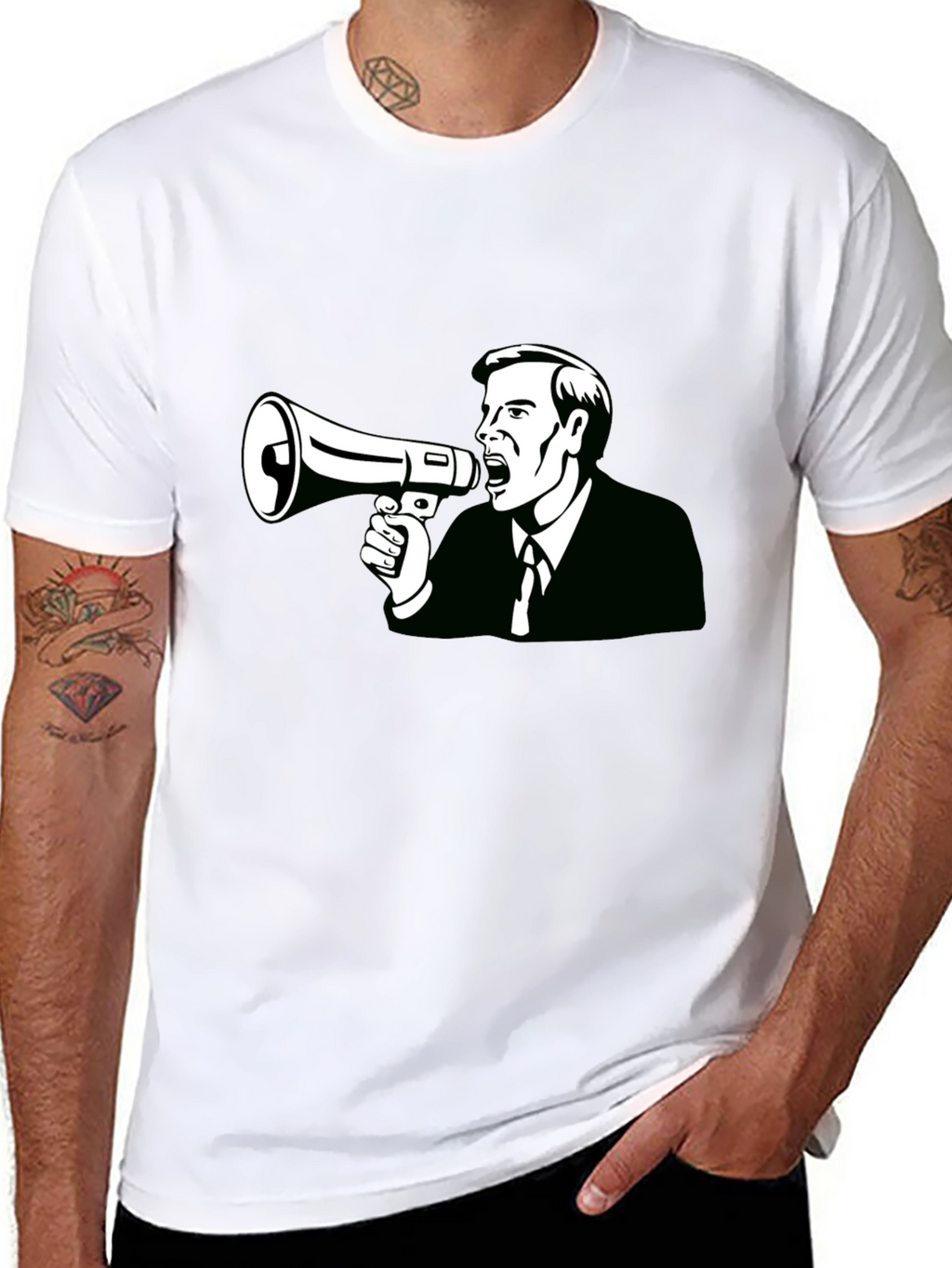 Megaphone Man Graphic Tee - Black