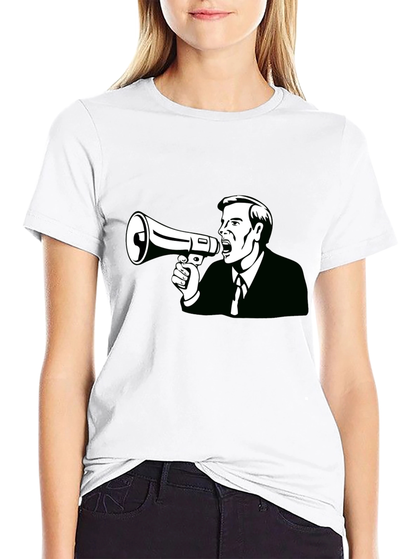 Megaphone Man Graphic Tee - Black