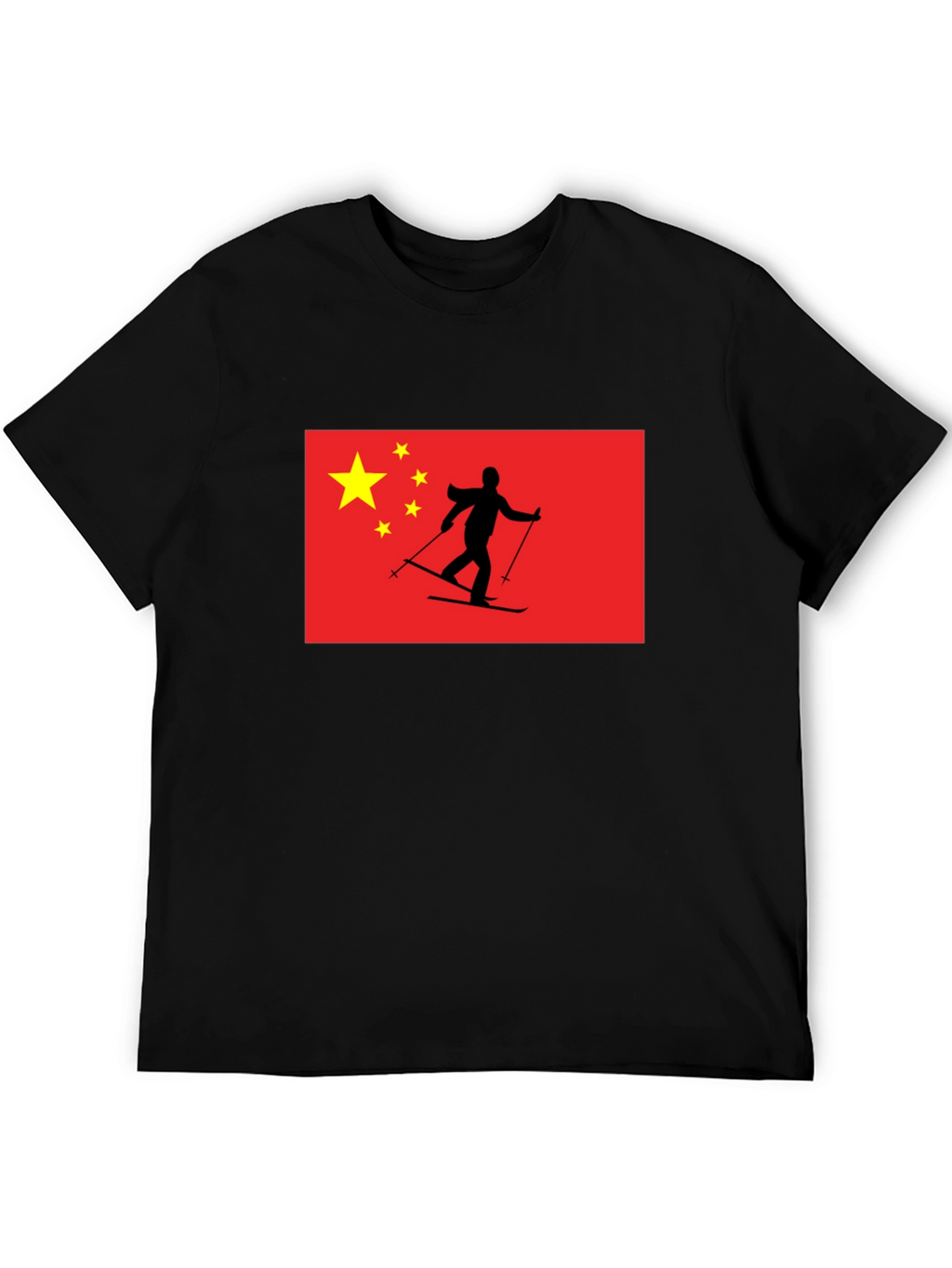 China Flag Skiing T-Shirt