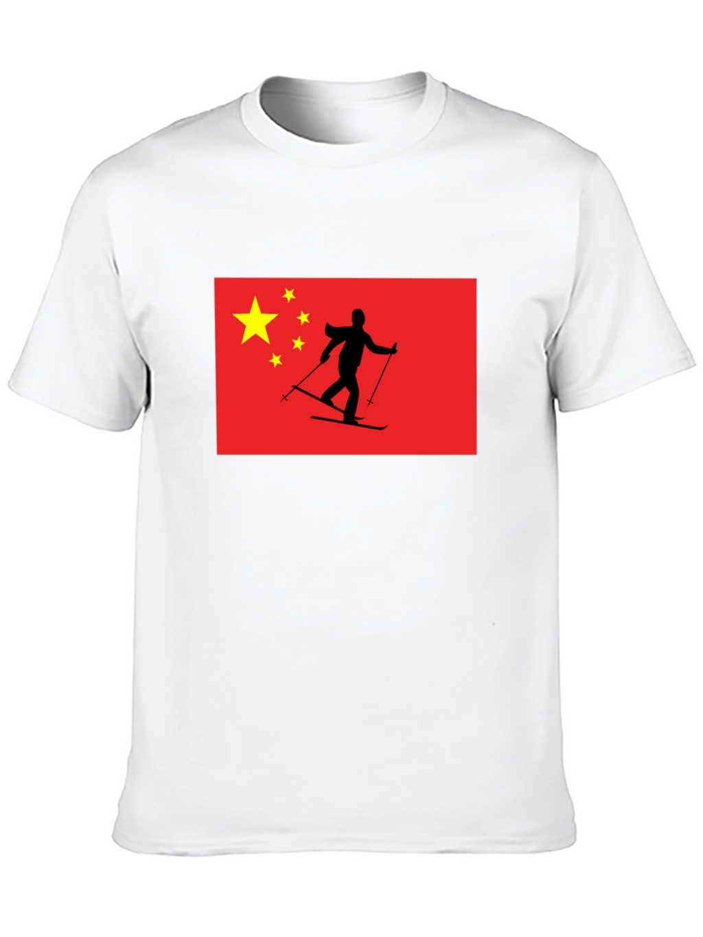 China Flag Skiing T-Shirt