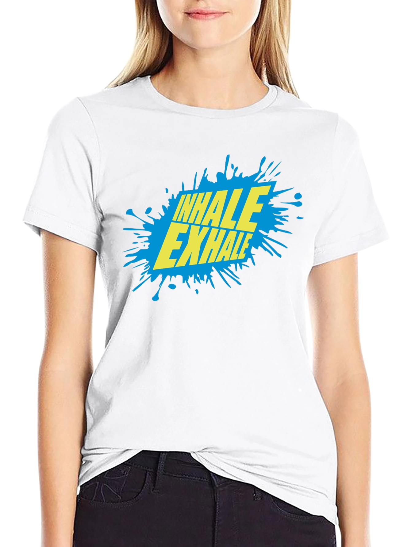 Inhale Exhale Graphic T-Shirt - Black